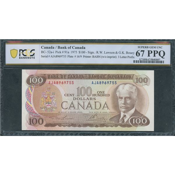 Bank of Canada $100, 1975