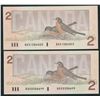 Image 1 : Bank of Canada $2, 1986 - Large & Small B Replacement Notes