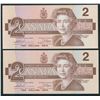 Image 2 : Bank of Canada $2, 1986 - Large & Small B Replacement Notes