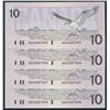 Image 1 : Bank of Canada $10, 1989 - Lot of 4 Consecutives