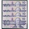Image 2 : Bank of Canada $10, 1989 - Lot of 4 Consecutives