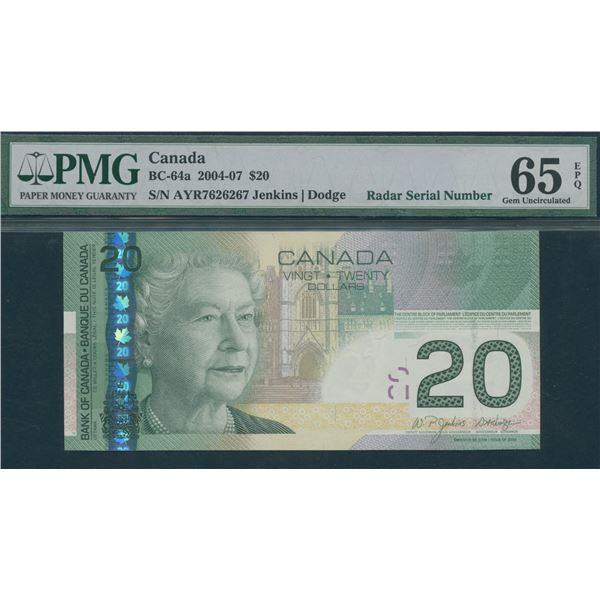 Bank of Canada $20, 2004 - Radar