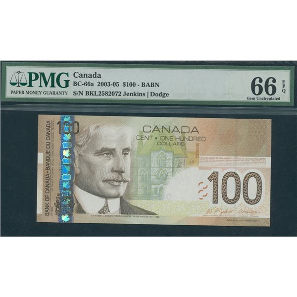 Bank of Canada $100, 2005