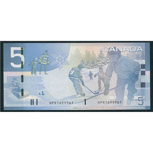 Bank of Canada $5, 2010 - Radar