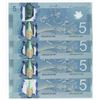 Image 1 : Bank of Canada $5, 2013 - 4 Consecutives with a Radar