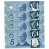 Image 2 : Bank of Canada $5, 2013 - 4 Consecutives with a Repeater