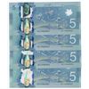 Image 1 : Bank of Canada $5, 2013 - 4 Consecutives with a Repeater