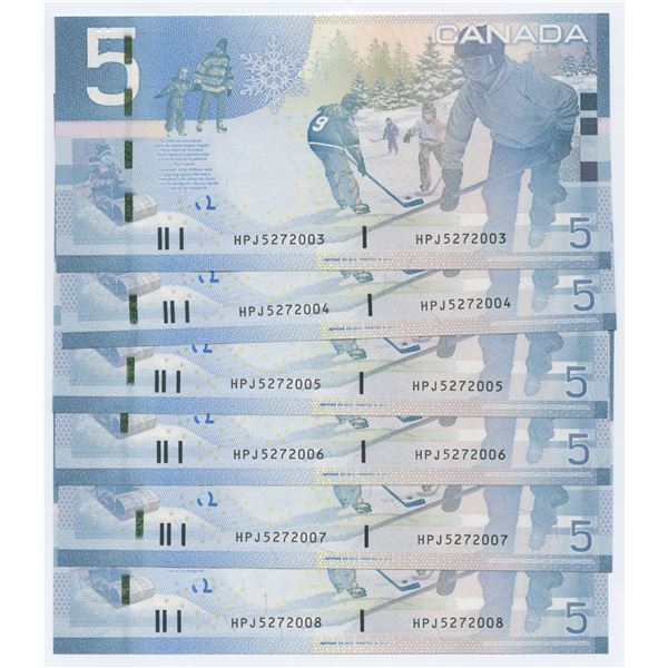 Bank of Canada $5 Collection - Lot of 15 Uncirculated Notes