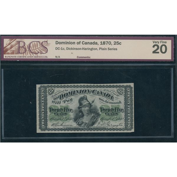 Dominion of Canada Twenty-Five Cents, 1870