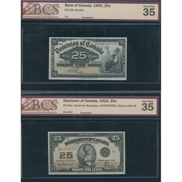 Dominion of Canada Twenty-Five Cents, 1900 & 1923