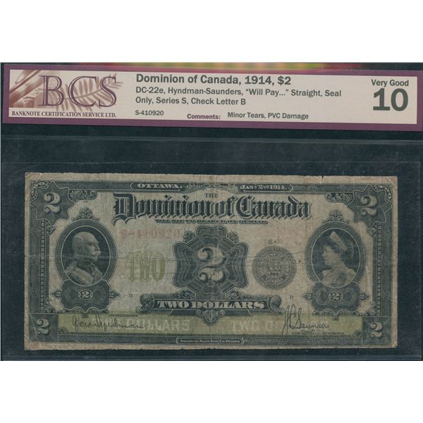 Dominion of Canada $2, 1914