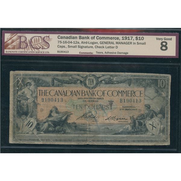 Bank of Commerce $10, 1917