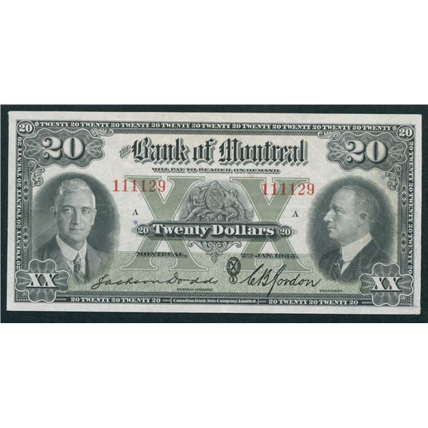 Bank of Montreal $20, 1935