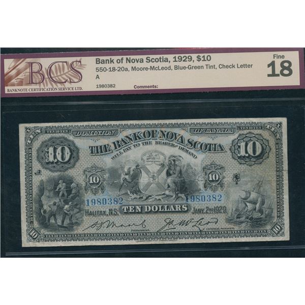 Bank of Nova Scotia $10, 1929