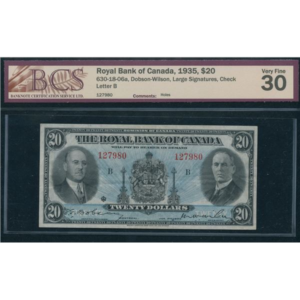 Royal Bank of Canada $20, 1935