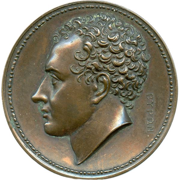 British Historical Medal. Eimer 1172, BHM 1231. Death of Lord Byron.
