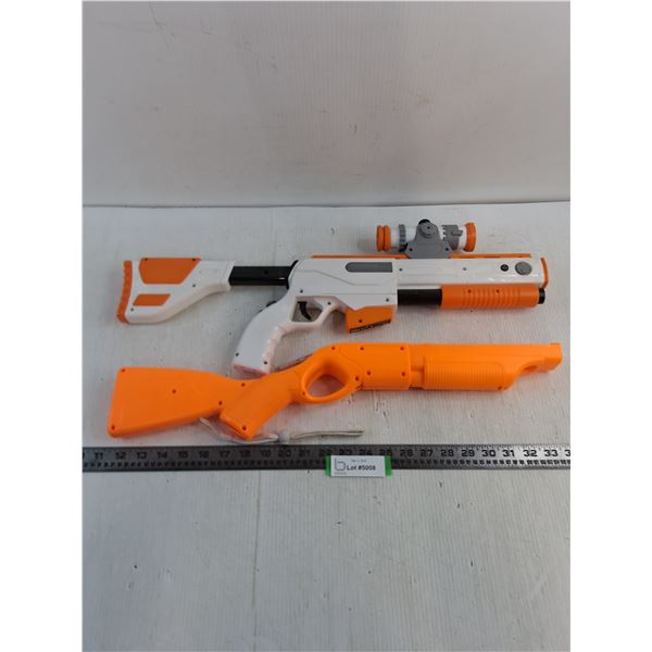 (2) Activision Video Game Rifles - 1 is Only Shell - Untested, As is - 2' Length