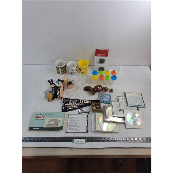 Mugs, Sewing Supplies, CD's, Popsicle Craft, Liquer Glasses, Misc.
