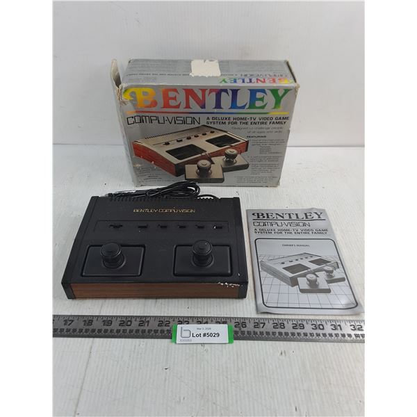Vintage Bentley Compu-Vision Deluxe Home TV Video Game System - Untested, As is