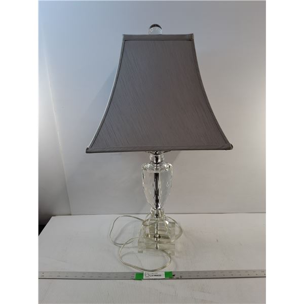 Crystal Lamp 27.5" with Shade- Powers On, No Bulb- Cannot Ship