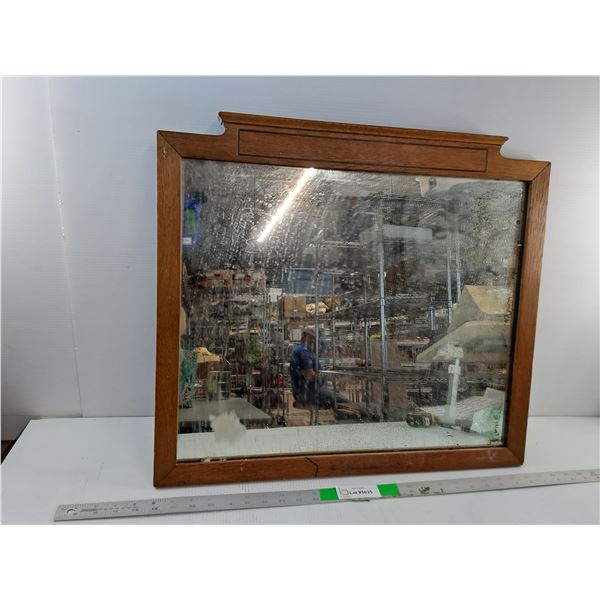 Wooden Mirror 24" x 21"- As Is, Cannot Ship