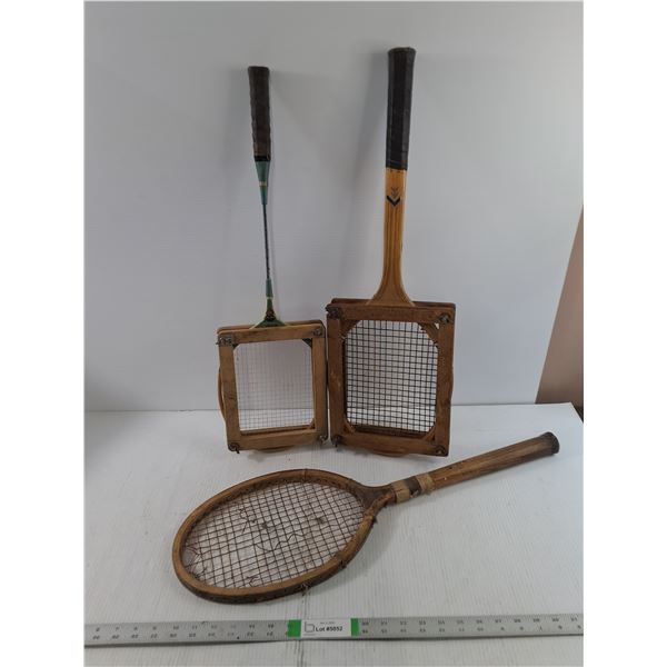 (3) Vintage Tennis/ Badminton Rackets - PICK UP