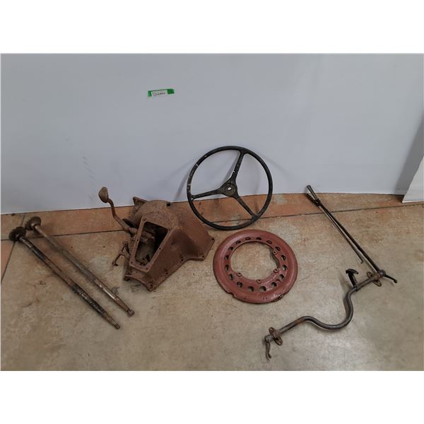 *Antique Ford Model T Transmission Cover, Steering Wheel, Axles, Misc - PICKUP ONLY