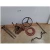 Image 1 : *Antique Ford Model T Transmission Cover, Steering Wheel, Axles, Misc - PICKUP ONLY