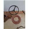 Image 3 : *Antique Ford Model T Transmission Cover, Steering Wheel, Axles, Misc - PICKUP ONLY