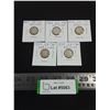 Image 1 : (5) Canadian Silver Dimes from 1928-1939