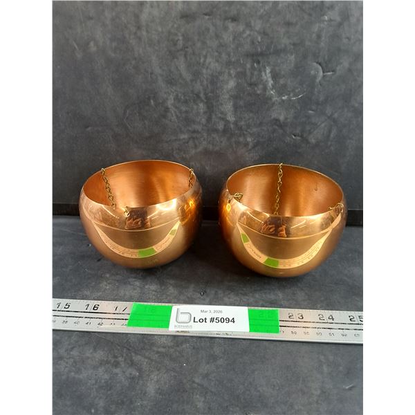 (2) Hanging Copper Pots