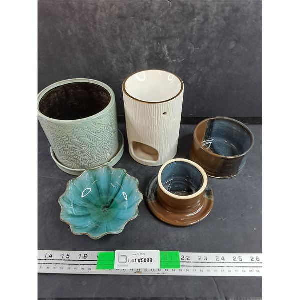 Blue Mountain Pottery Bowl, Ceramic Plant Pot, Tealight Holder, Handmade Pottery Butter Bell