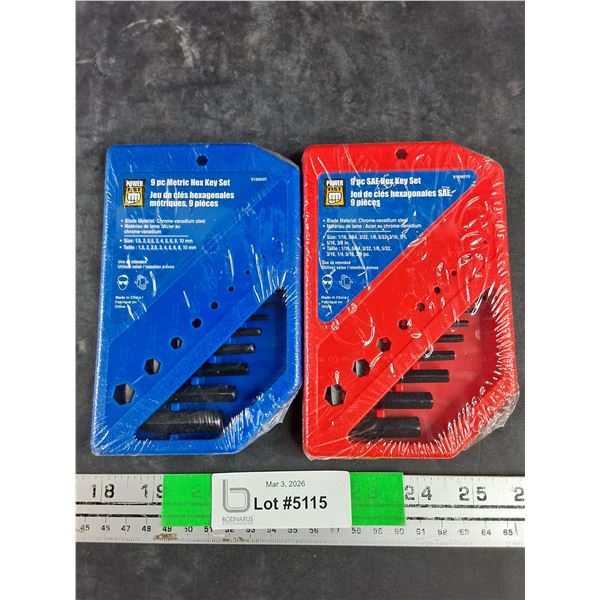Power Fist 9 pc Metric & SAE Hex Key Sets - Sealed