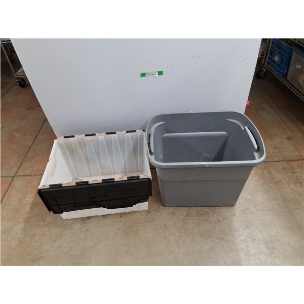 *(2) Plastic Totes 23" x 18" x 16", 21" x 16" x 13" , PICKUP ONLY