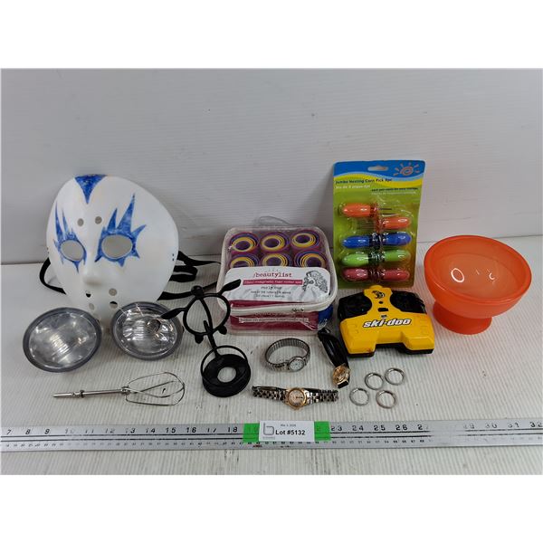 Halloween Mask, Magnetic Hair Roller Set, Watches, Ski Doo Controller, Misc