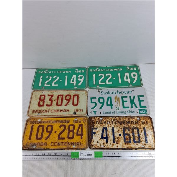 Assorted Saskatchewan License Plates