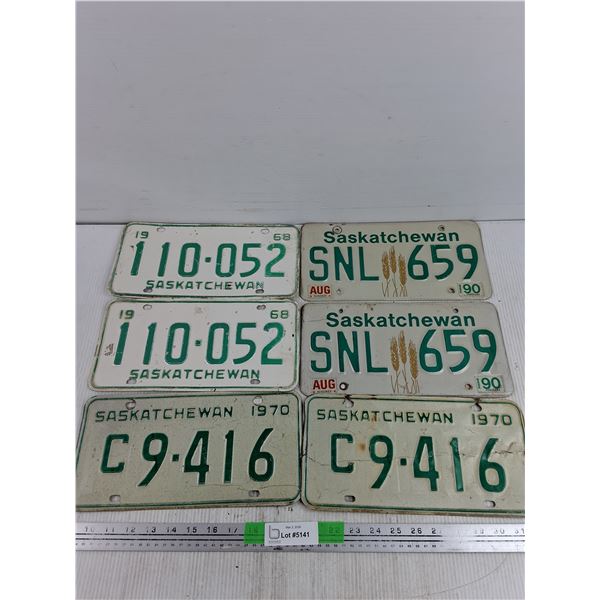 Assorted Saskatchewan License Plates