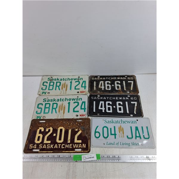 Assorted Saskatchewan License Plates