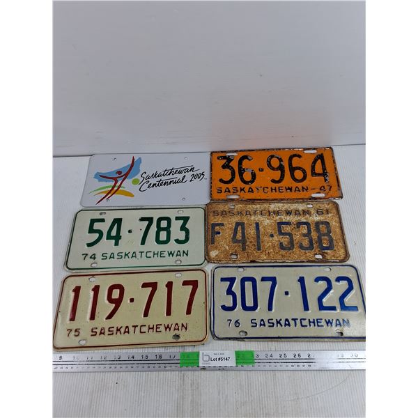 Assorted Saskatchewan & 2005 Centennial License Plates