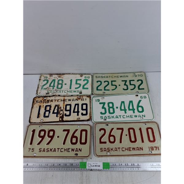 Assorted Saskatchewan License Plates