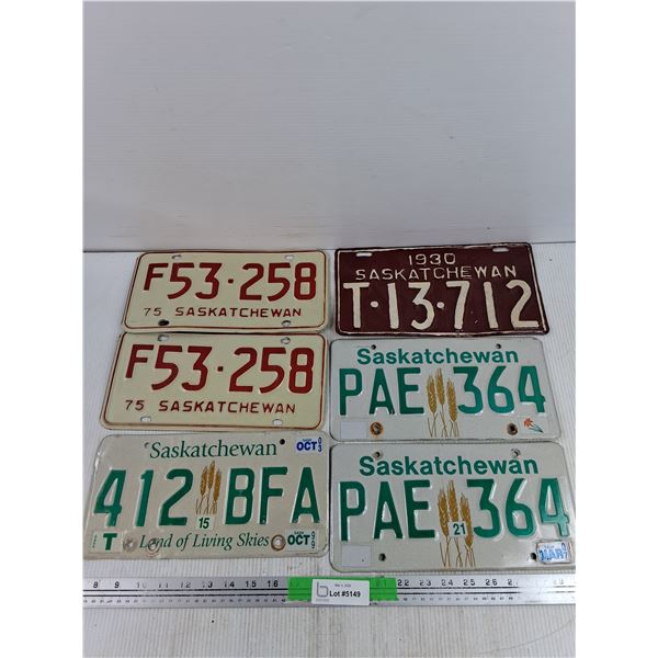 Assorted Saskatchewan License Plates