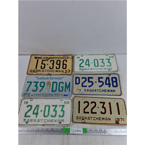 Assorted Saskatchewan License Plates