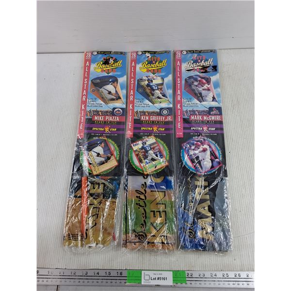 (3) Vintage 28" All Star Kite & Baseball Card - Sealed
