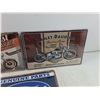 Image 4 : (3) Metal Signs - Ford, Harley Davidson, Best Garage for Motorcycles 12" x 8"