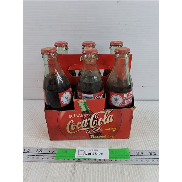 (6) Vintage 237ml  Coca Cola Bottles w/Original Bottle Caddy - Sealed - PICK UP
