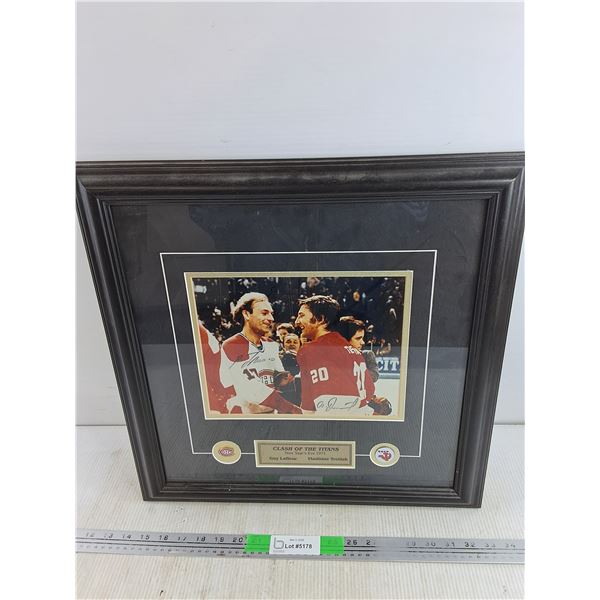 Framed Autographed Clash of the Titans New Years Eve 1975 Guy Lafleur & Vladislav Tretiak