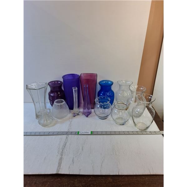 Assorted Glassware/Colored Glass/Vases - PICK UP ONLY