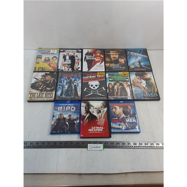 (13) DVD Movies (Hitchhiker's Guide to the Galaxy, Lethal Weapon 4, Hellboy)