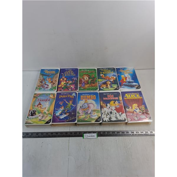 (10) "Black Diamond" VHS Disney Movies (Bambi, Dumbo, Robin Hood)