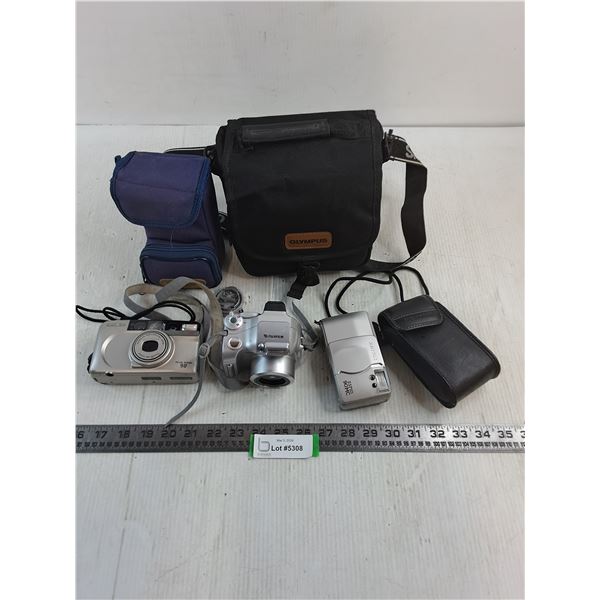 (3) Cameras w/Cases (Minolta Riva Zoom90, Fujifilm Finepix, Pentax Espio 90MC) - All Untested, As is